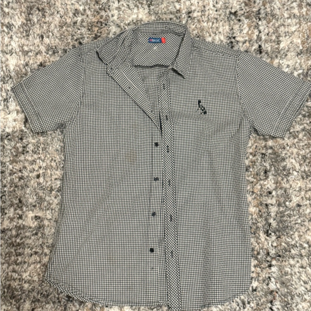 Men's Black and White Checkered Shirt